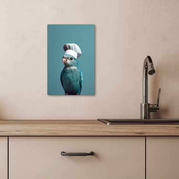 KitchenYeah - Küche - Leinwand - Wellensittich - Vogel - Kochmütze - Süß — 5