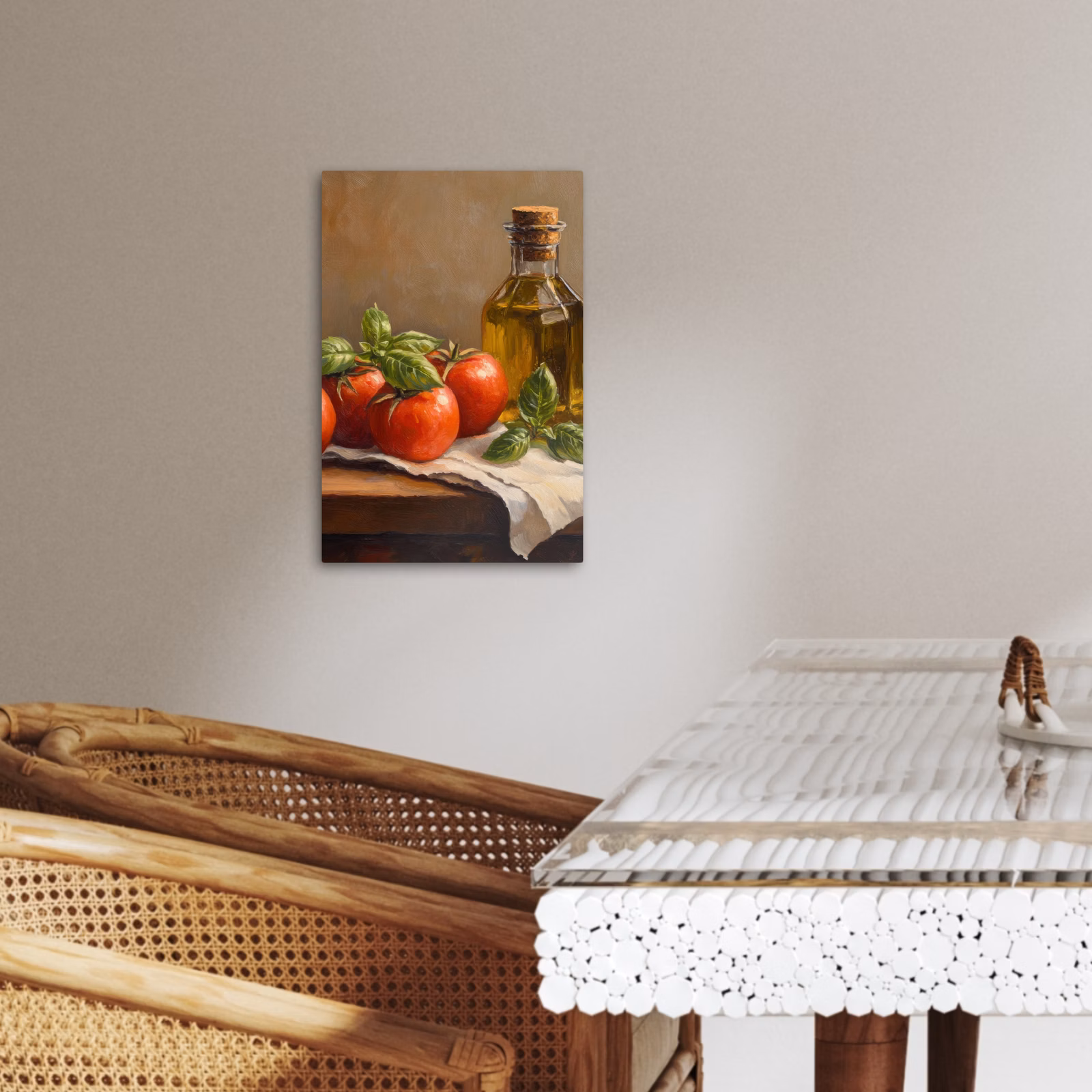 Leinwandbilder - Tomaten - Olivenöl - Stilleben — 1