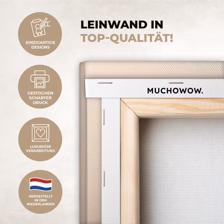 Leinwandbilder - Kaffee - Milchschaum - Lächeln - Beige — 2