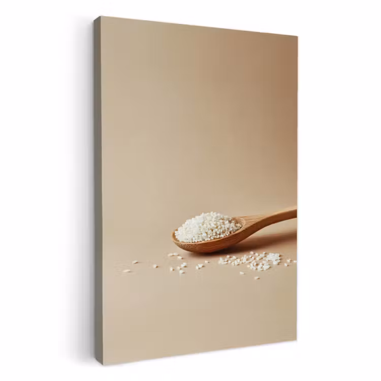 Leinwandbilder - Löffel - Reis - Holz - Beige — 2