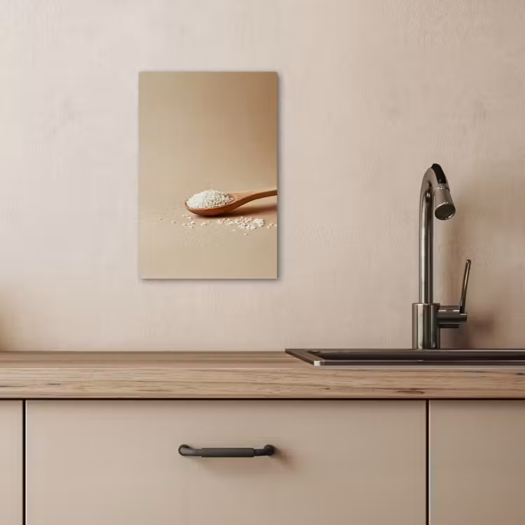 Leinwandbilder - Löffel - Reis - Holz - Beige — 5