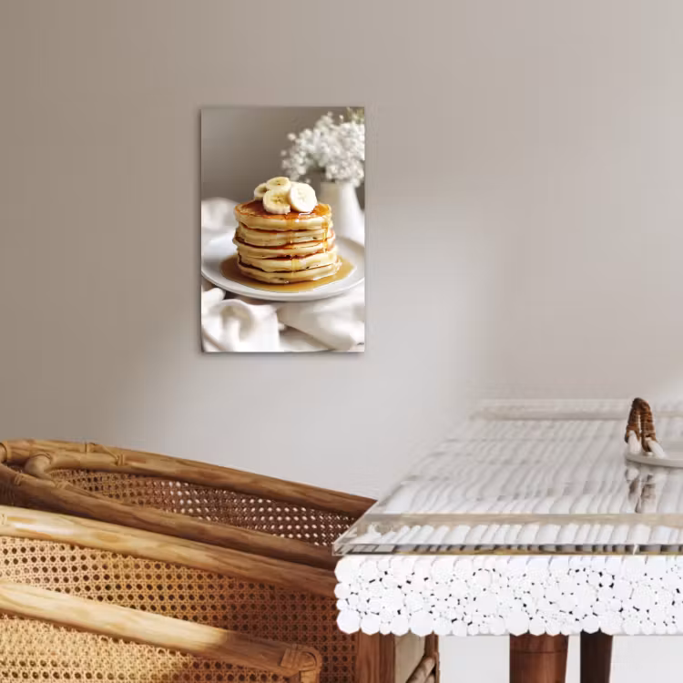 Leinwandbilder - Pfannkuchen - Banane - Sirup - Weiß - Beige — 4