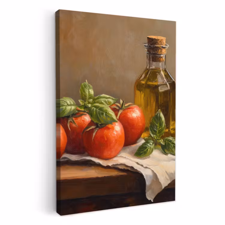 Leinwandbilder - Tomaten - Olivenöl - Stilleben — 2