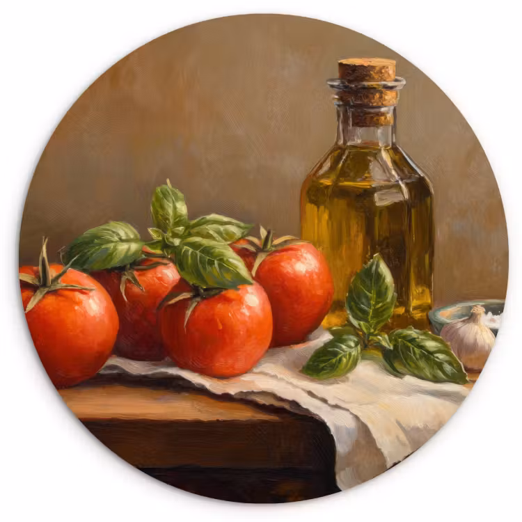 Runde Bilder - Tomaten - Olivenöl - Stilleben — 1