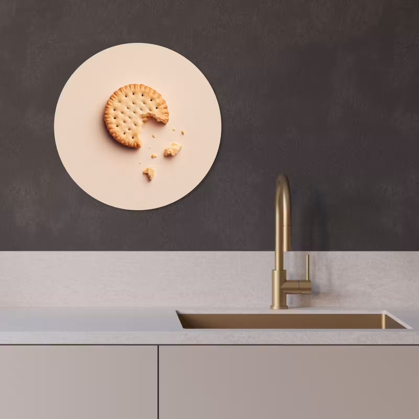 Runde Bilder - Keks - Krümel - beige — 1