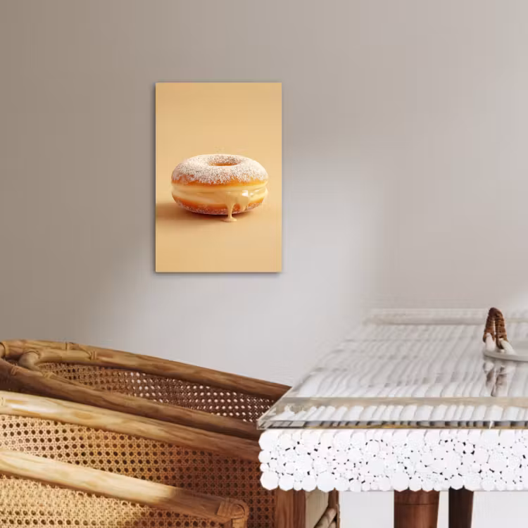 Leinwandbilder - Donut - Cremig - Puderzucker - Beige — 1