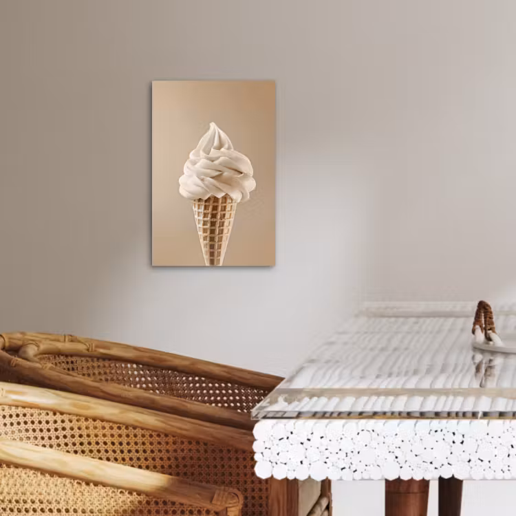 Leinwandbilder - Eiscreme - Softeis - Cremig - Horn - Beige — 4