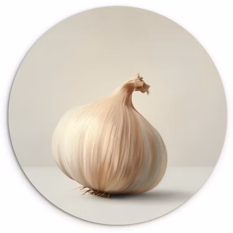 Runde Bilder - Knoblauch - Natürlich - Beige — 2