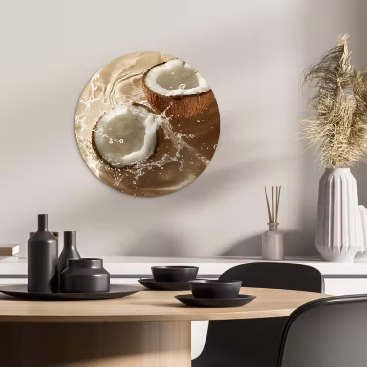 Runde Bilder - Kokosnuss - Wasser - Beige - Spritzer — 2