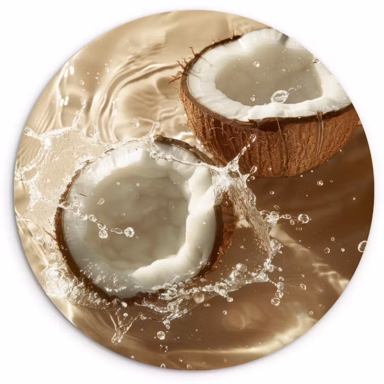 Runde Bilder - Kokosnuss - Wasser - Beige - Spritzer — 4