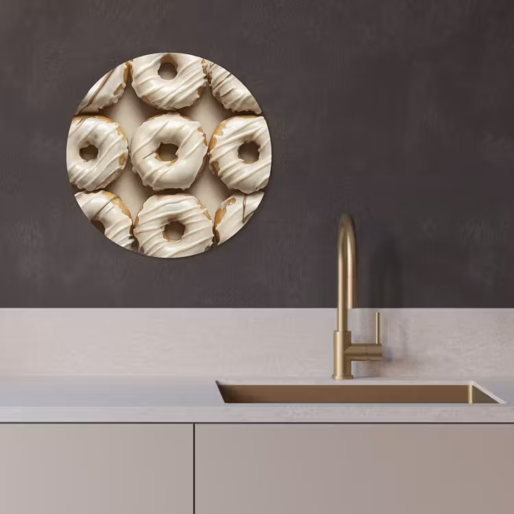 Runde Bilder - Donuts - Schokolade - Weiß - Beige — 4