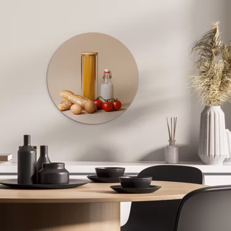 Runde Bilder - Spaghetti - Milch - Tomaten - Eier - Brot — 3