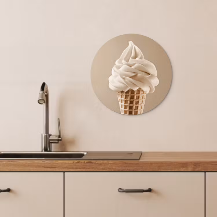 Runde Bilder - Eiscreme - Softeis - Cremig - Horn - Beige — 1