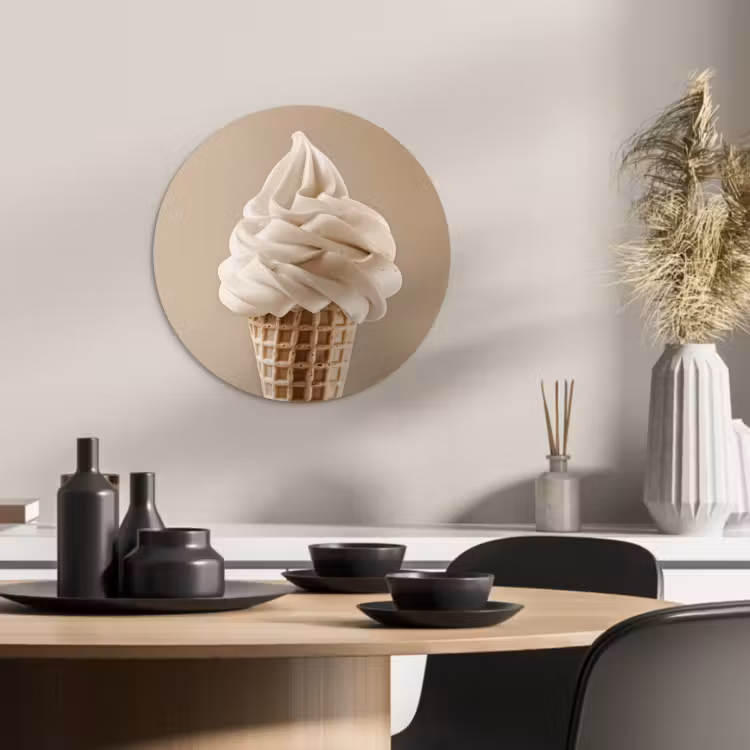 Runde Bilder - Eiscreme - Softeis - Cremig - Horn - Beige — 2