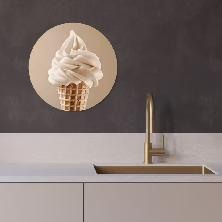 Runde Bilder - Eiscreme - Softeis - Cremig - Horn - Beige — 3