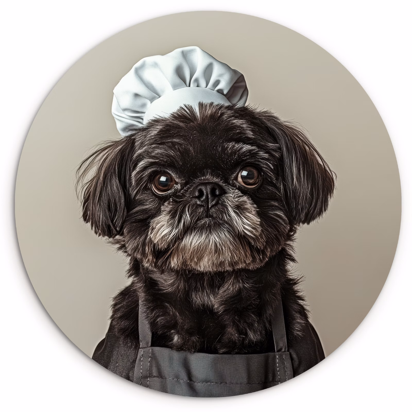 Runde Bilder - Kochkleidung - Schwarz - Hund — 1