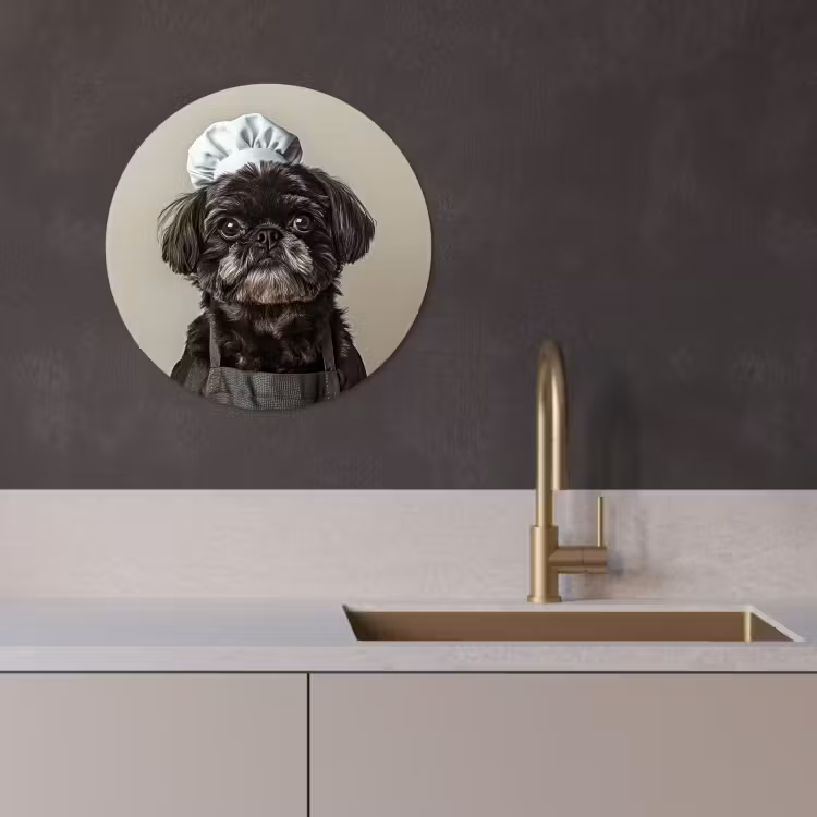 Runde Bilder - Kochkleidung - Schwarz - Hund — 3
