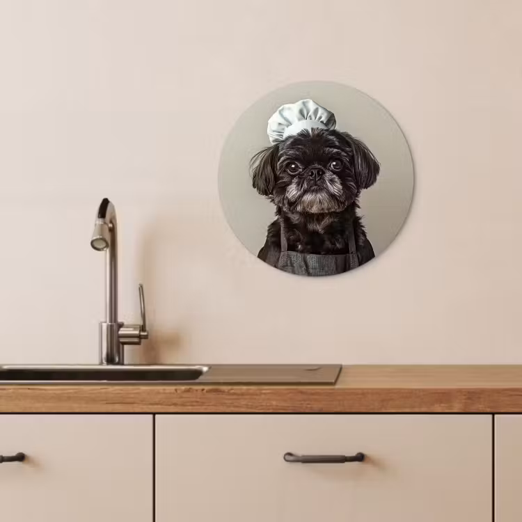 Runde Bilder - Kochkleidung - Schwarz - Hund — 4