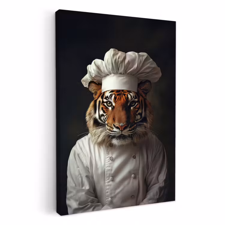 Leinwandbilder - Tiger - Kochbekleidung - Braun — 1