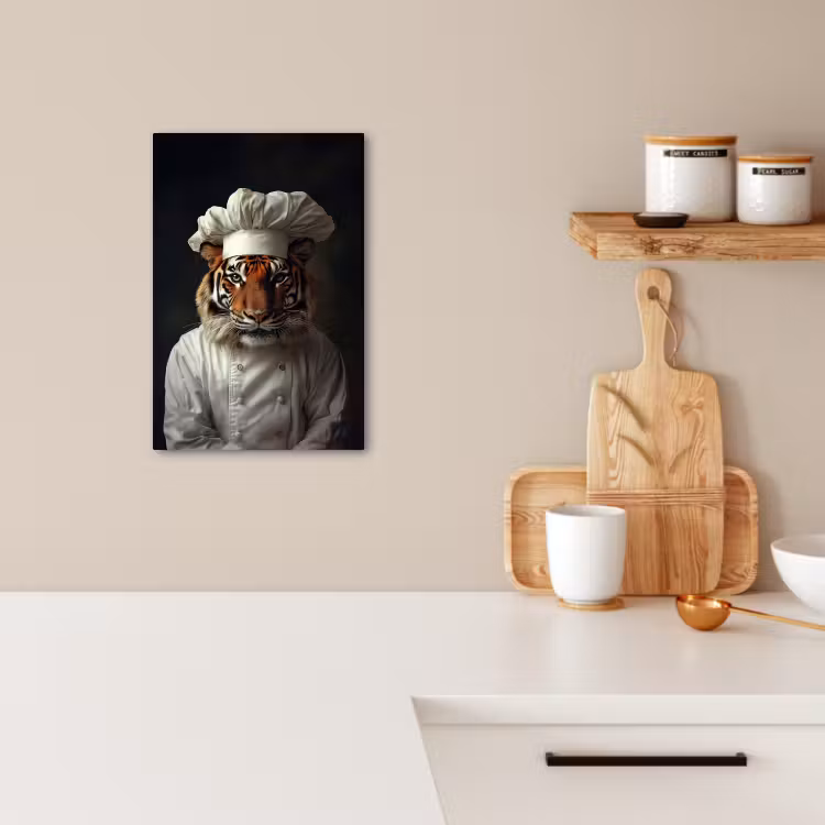 Leinwandbilder - Tiger - Kochbekleidung - Braun — 3
