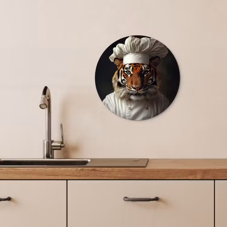 Runde Bilder - Tiger - Kochbekleidung - Braun — 1