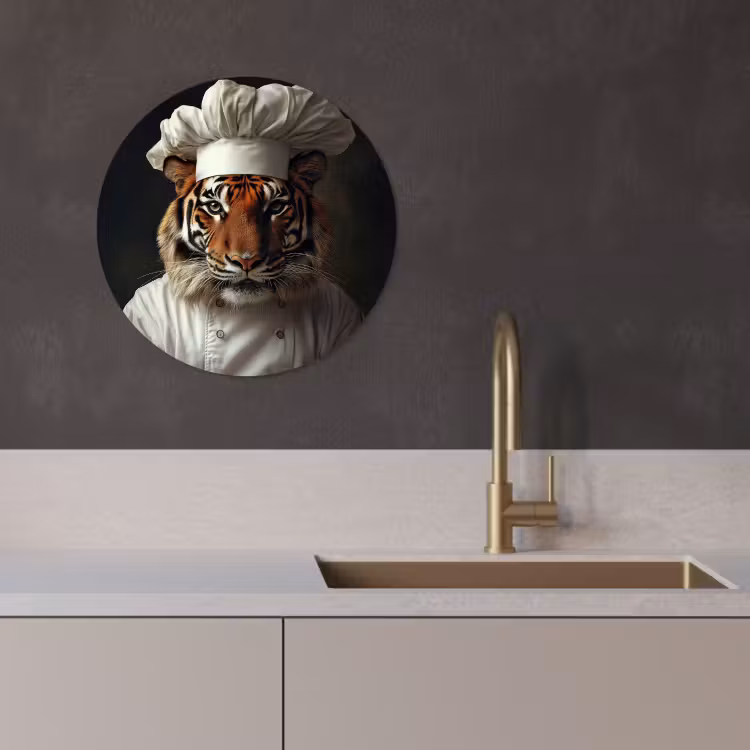 Runde Bilder - Tiger - Kochbekleidung - Braun — 4