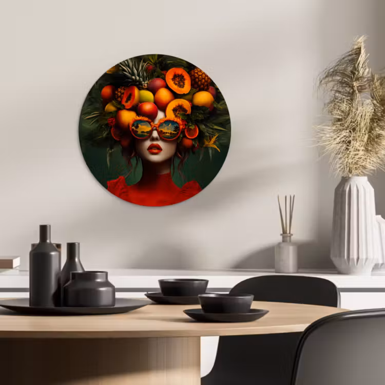 Runde Bilder - Frau - Früchte - Papaya - Ananas — 2