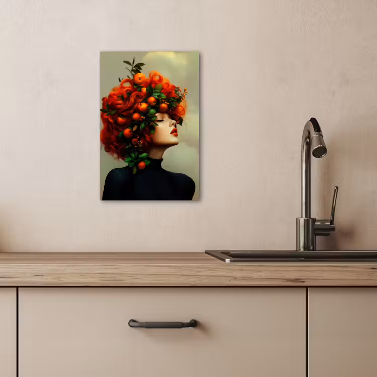 Leinwandbilder - Frau - Äpfel - Rot - Blätter — 2