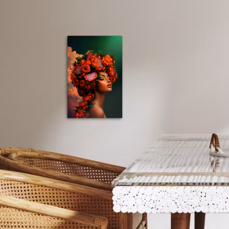 Leinwandbilder - Frau - trinkt Obst - Rosen — 4