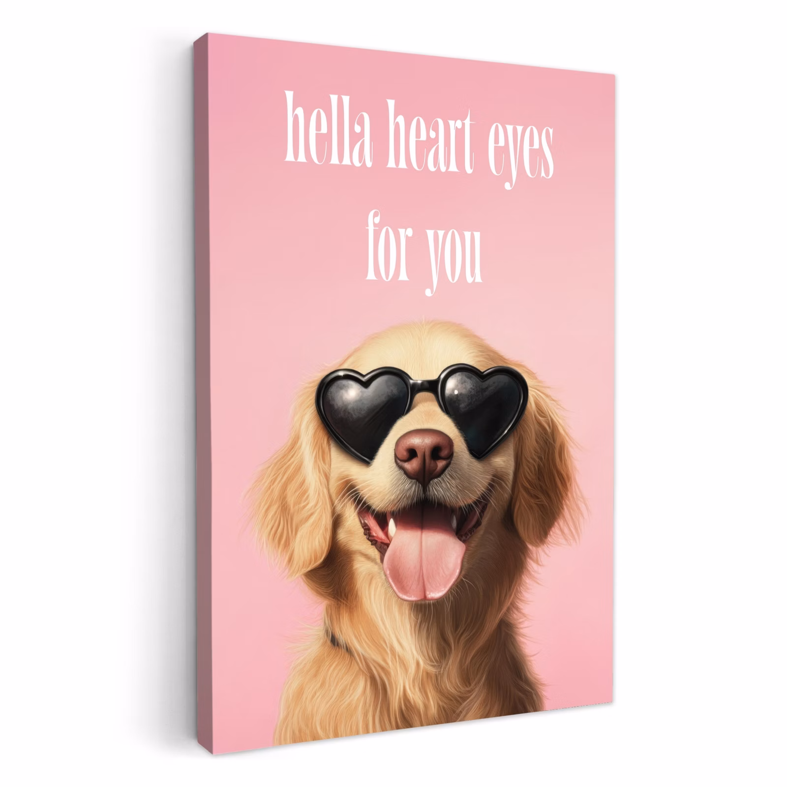 Leinwandbilder - Sonnenbrille - Herzen - Hund - Valentinstag — 1