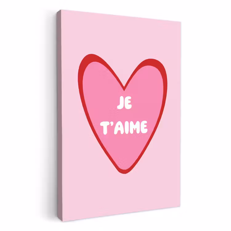 Leinwandbilder - Herz - Französisch - Valentinstag - Rosa — 3