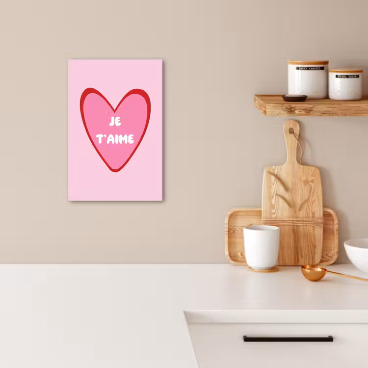 Leinwandbilder - Herz - Französisch - Valentinstag - Rosa — 5