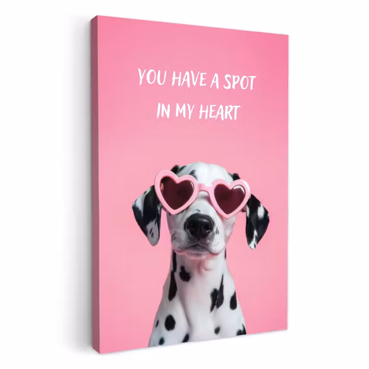 Leinwandbilder - Herzen - Hund - Valentinstag - Rosa — 1