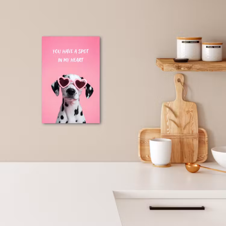 Leinwandbilder - Herzen - Hund - Valentinstag - Rosa — 3