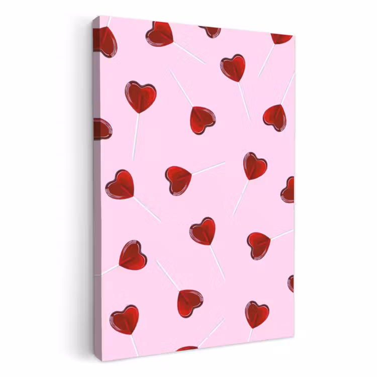 KitchenYeah - Küche - Leinwand - Rosa - Herz - Lutscher - Bonbon — 1