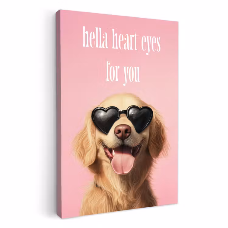 Leinwandbilder - Sonnenbrille - Herzen - Hund - Valentinstag — 1