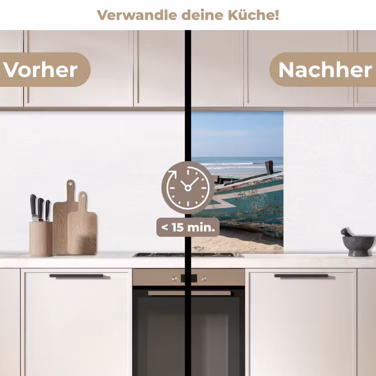 Küchenrückwand - Boot - Sandstrand - Meer — 2