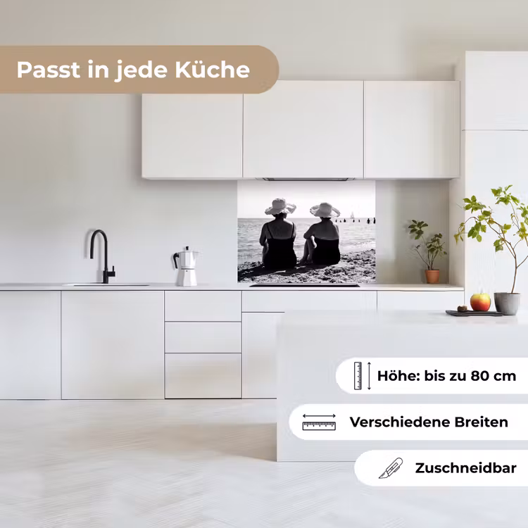 Küchenrückwand - Frauen - Sonnenhut - Strand - Schwarz - Weiß — 6