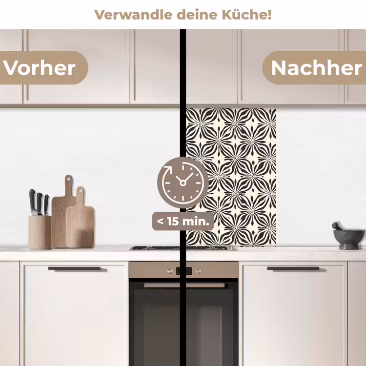 Küchenrückwand - Grafik - Muster - Schwarz — 2