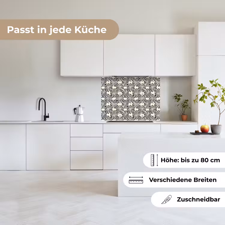 Küchenrückwand - Grafik - Muster - Schwarz — 6