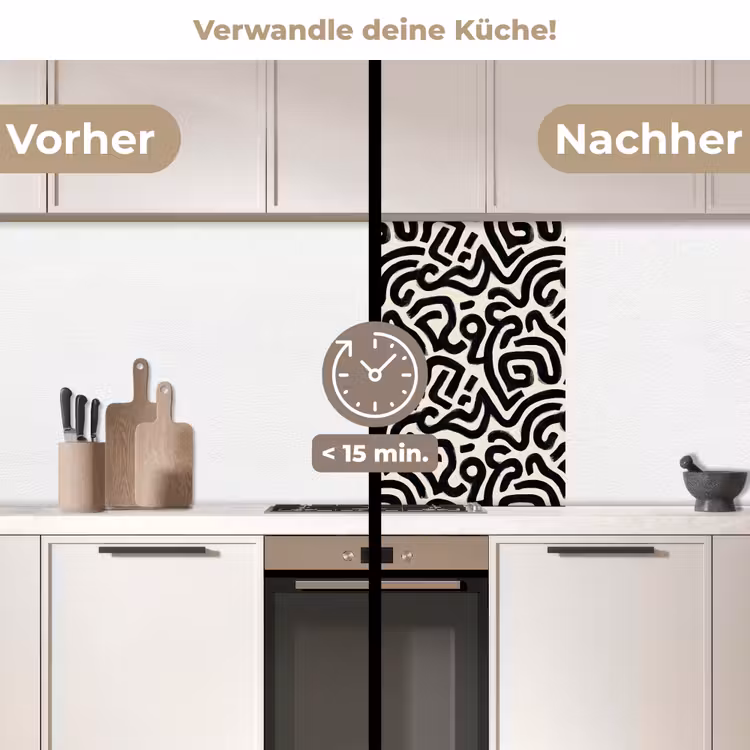 Küchenrückwand - Modern - Abstrakt - Schwarz — 2