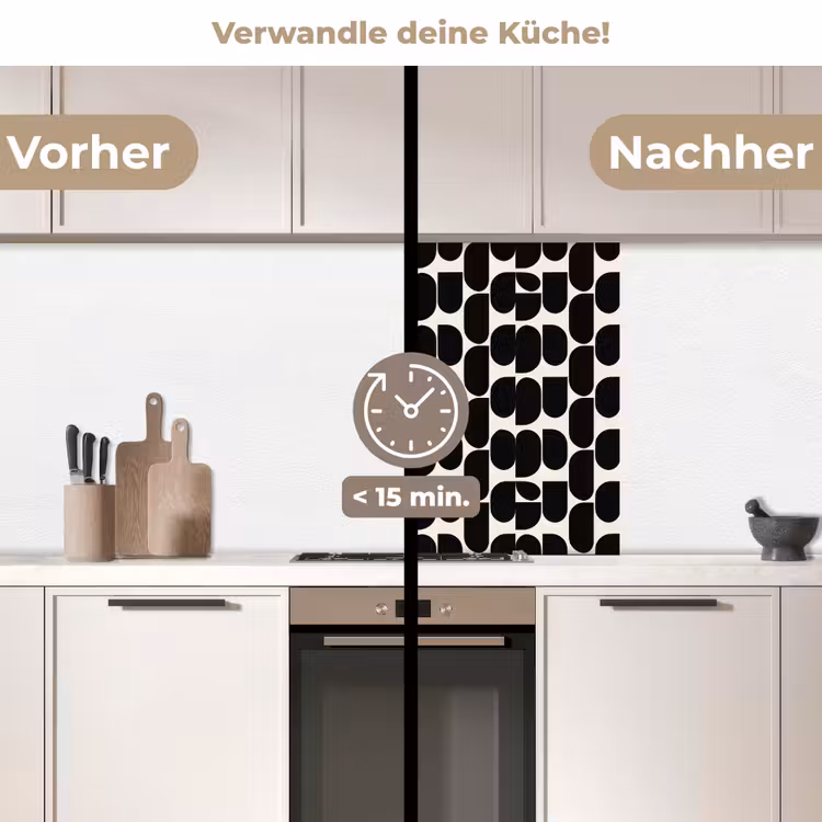 Küchenrückwand - Modern - Gemustert - Schwarz — 2