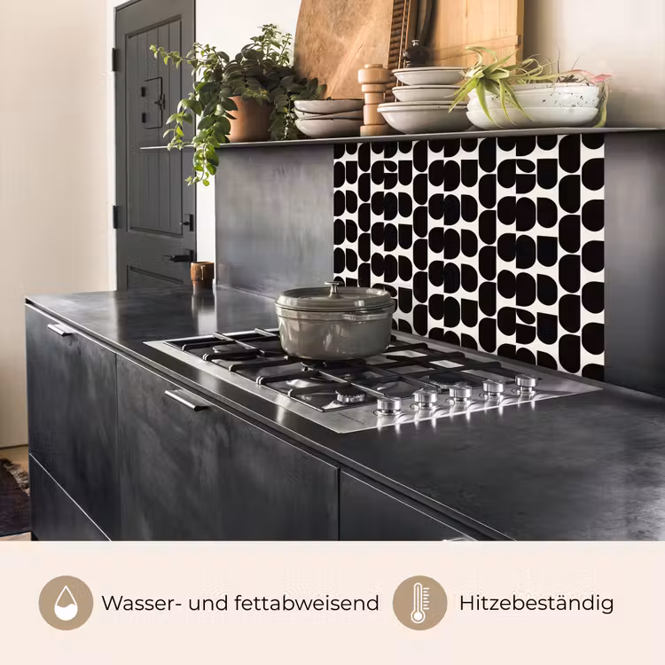 Küchenrückwand - Modern - Gemustert - Schwarz — 4