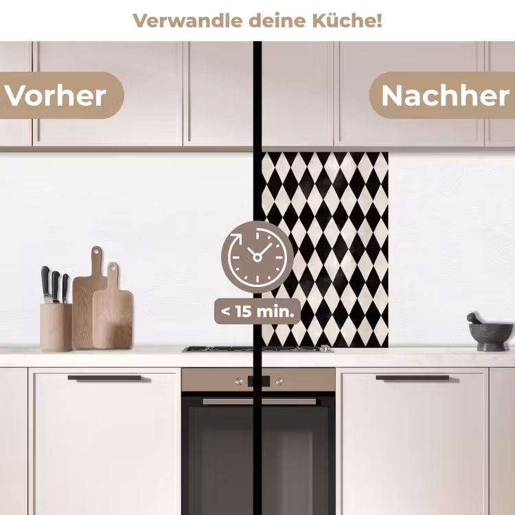 Küchenrückwand - Klassisch - Muster - Schwarz — 2