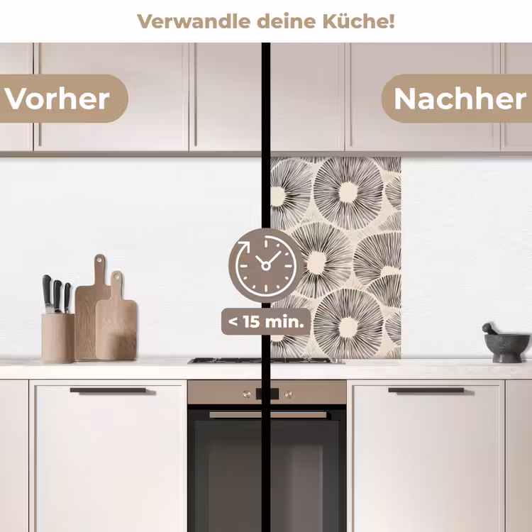 Küchenrückwand - Kreise - Muster - Schwarz — 2