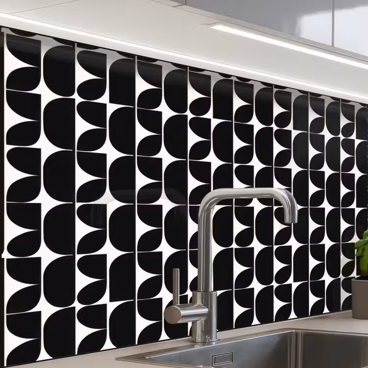 Küchenrückwand - Modern - Geometrisch - Schwarz — 1