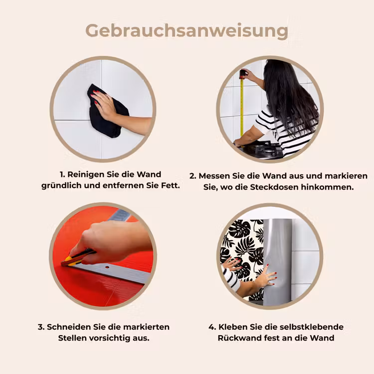 Küchenrückwand - Modern - Monstera - Schwarz — 8