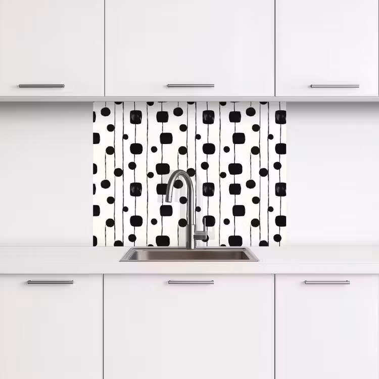 Küchenrückwand - Grafik - Modern - Schwarz — 3