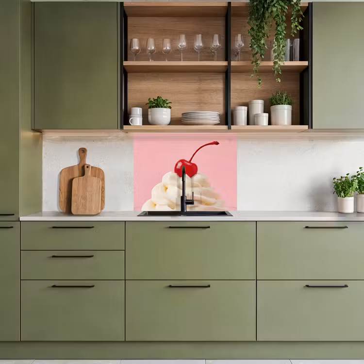 Küchenrückwand - Kirsche - Schlagsahne - Rosa — 7