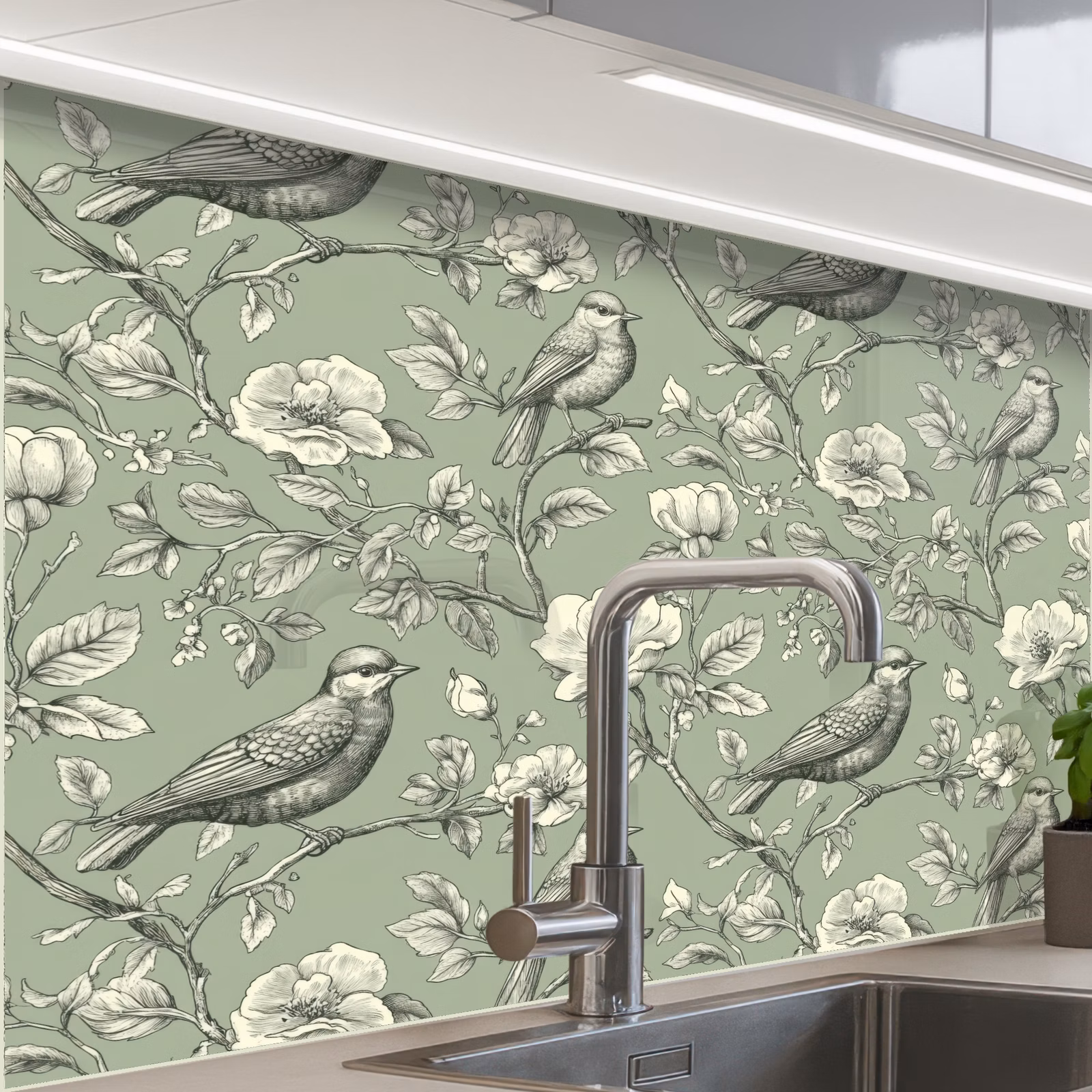 Küchenrückwand - Klassisch - Botanisch - Grün — 1